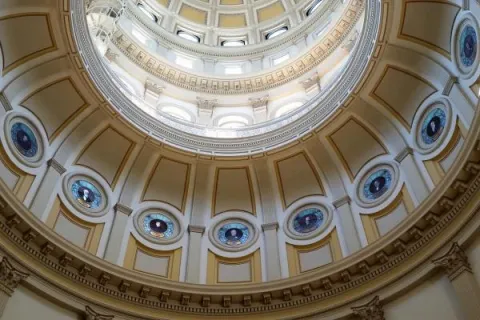 Capitol dome interior picture of stained glass