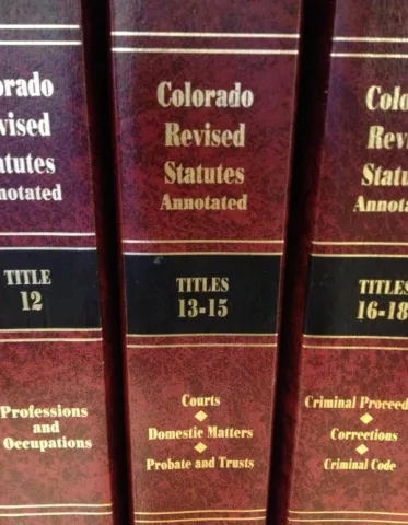 Colorado Revised Statutes Annotated book, titles 13-15